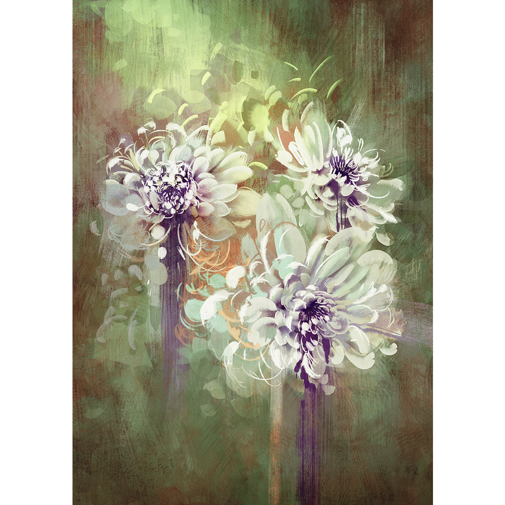 Digital Painting of Abstract Flowers