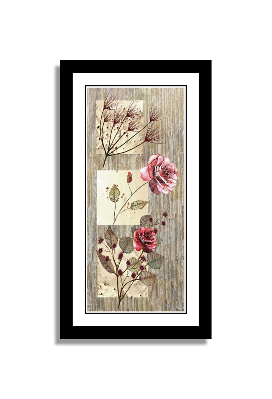 Pink flowers on beige background