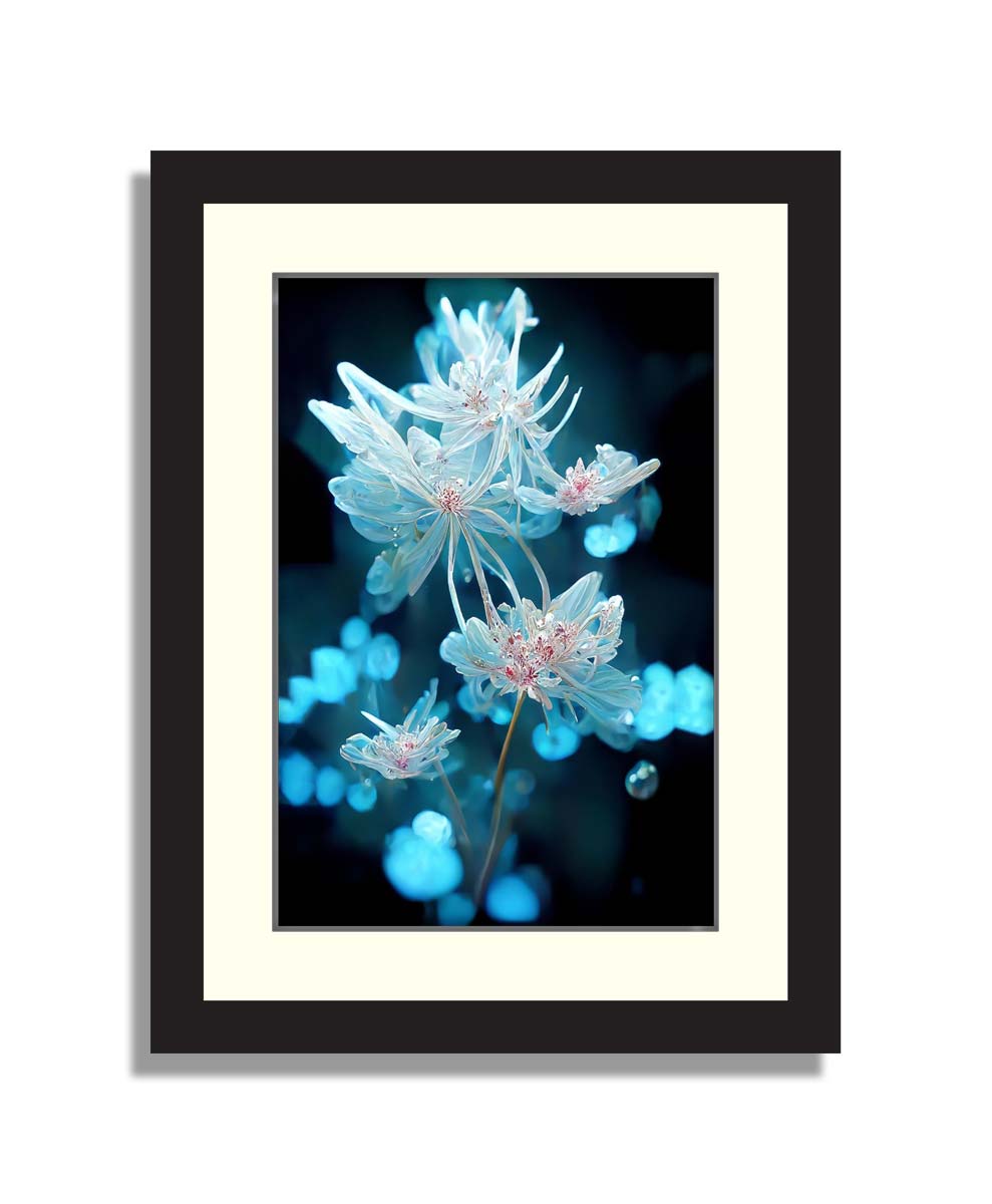 Set of 2 Beautiful Blue Flowers