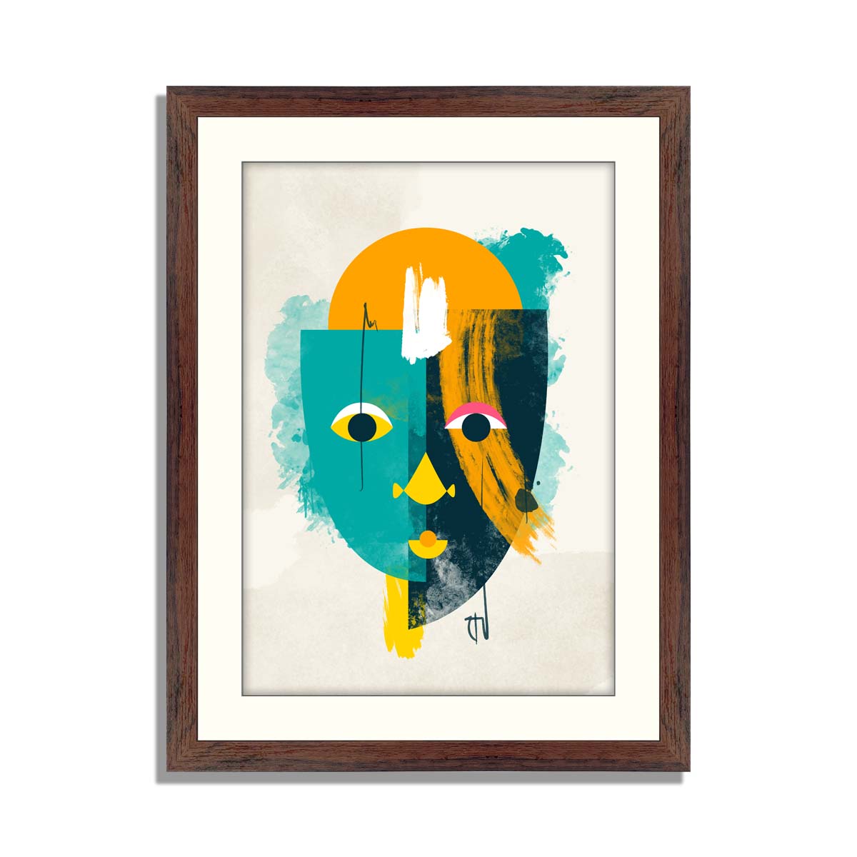 Face portrait abstraction wall art