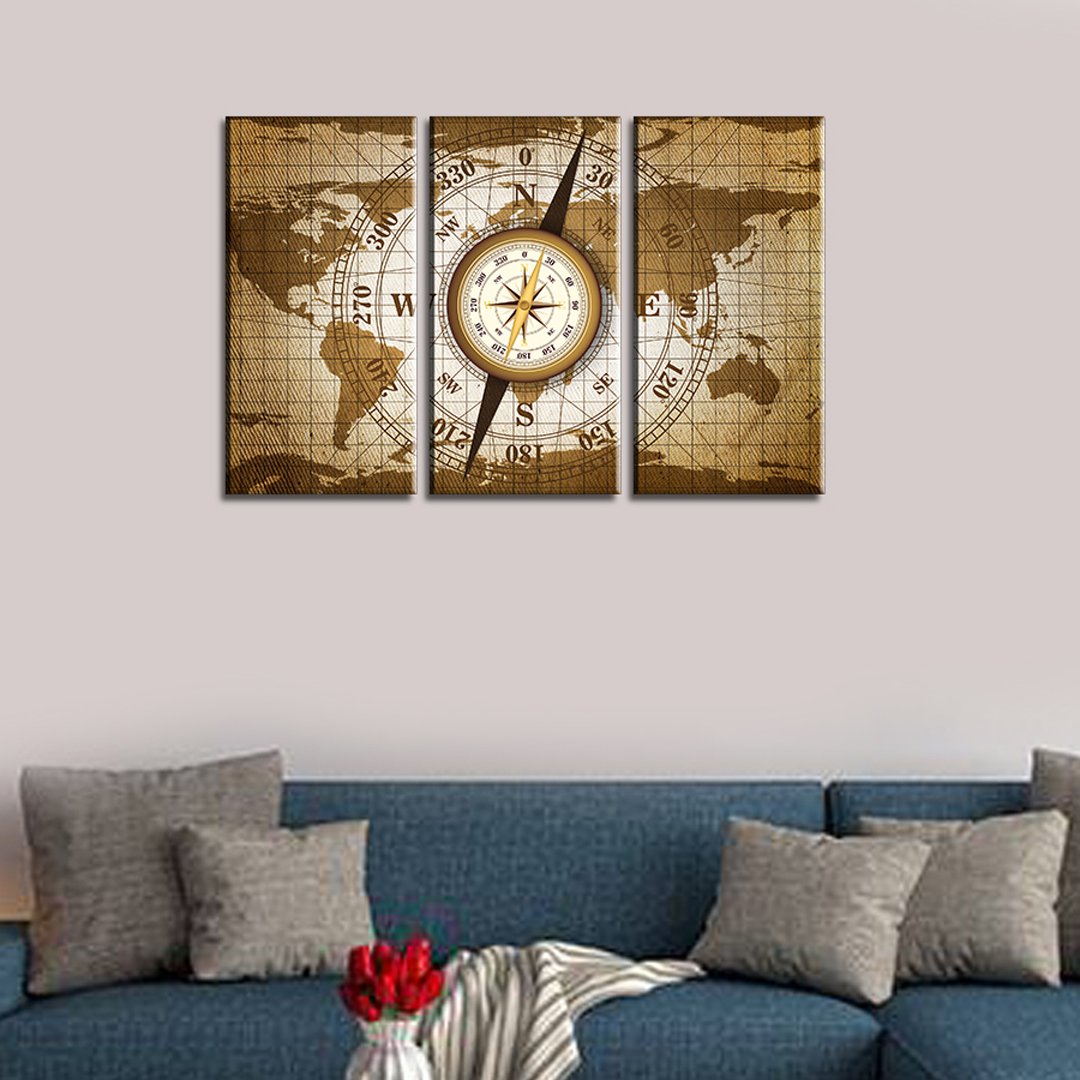 Canvas SetsWorld Map and Compass