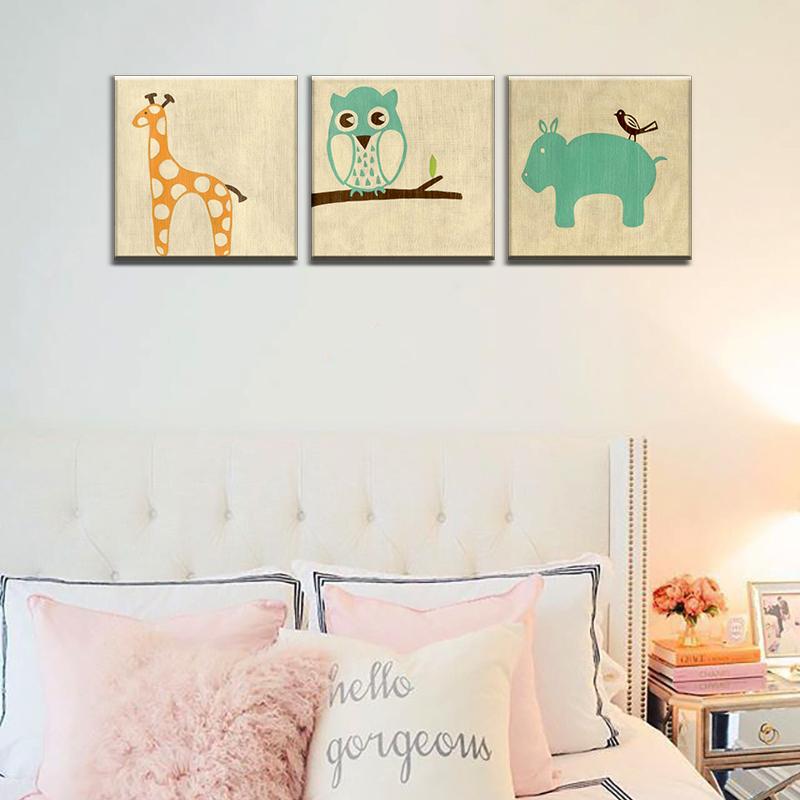 3 Panels Canvas Set Kids Room Wall Art