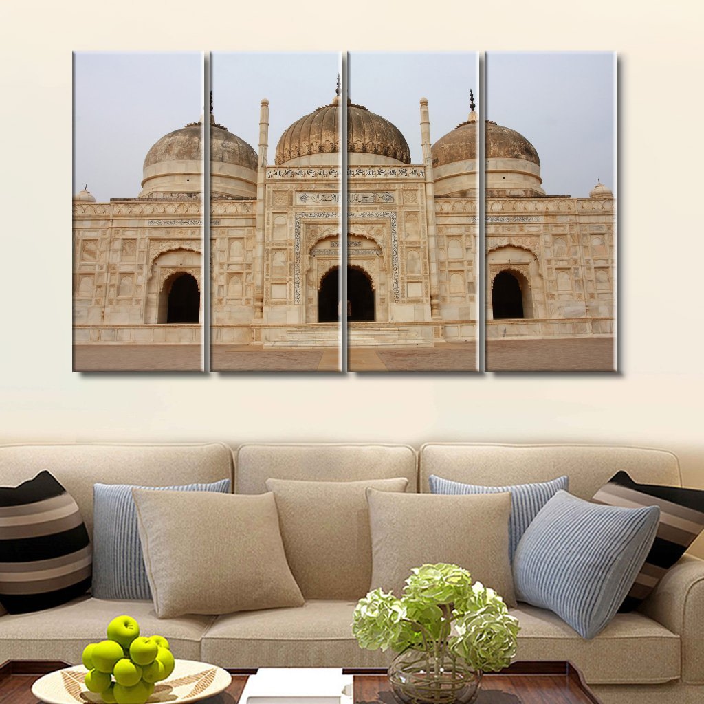 5 Panels Canvas Painting of Abbasi Mosque, Derawar Fort, Bahawalpur