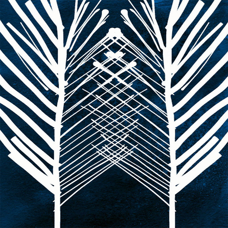 Indigo And White Leaves