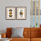 Abstract minimalist wall art composition in beige