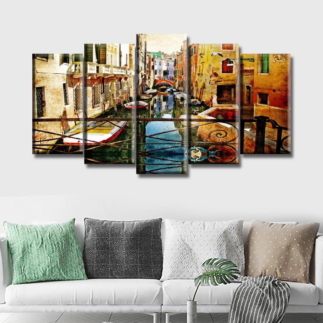 5 Panels Canvas Painting of amazing Venice Painting