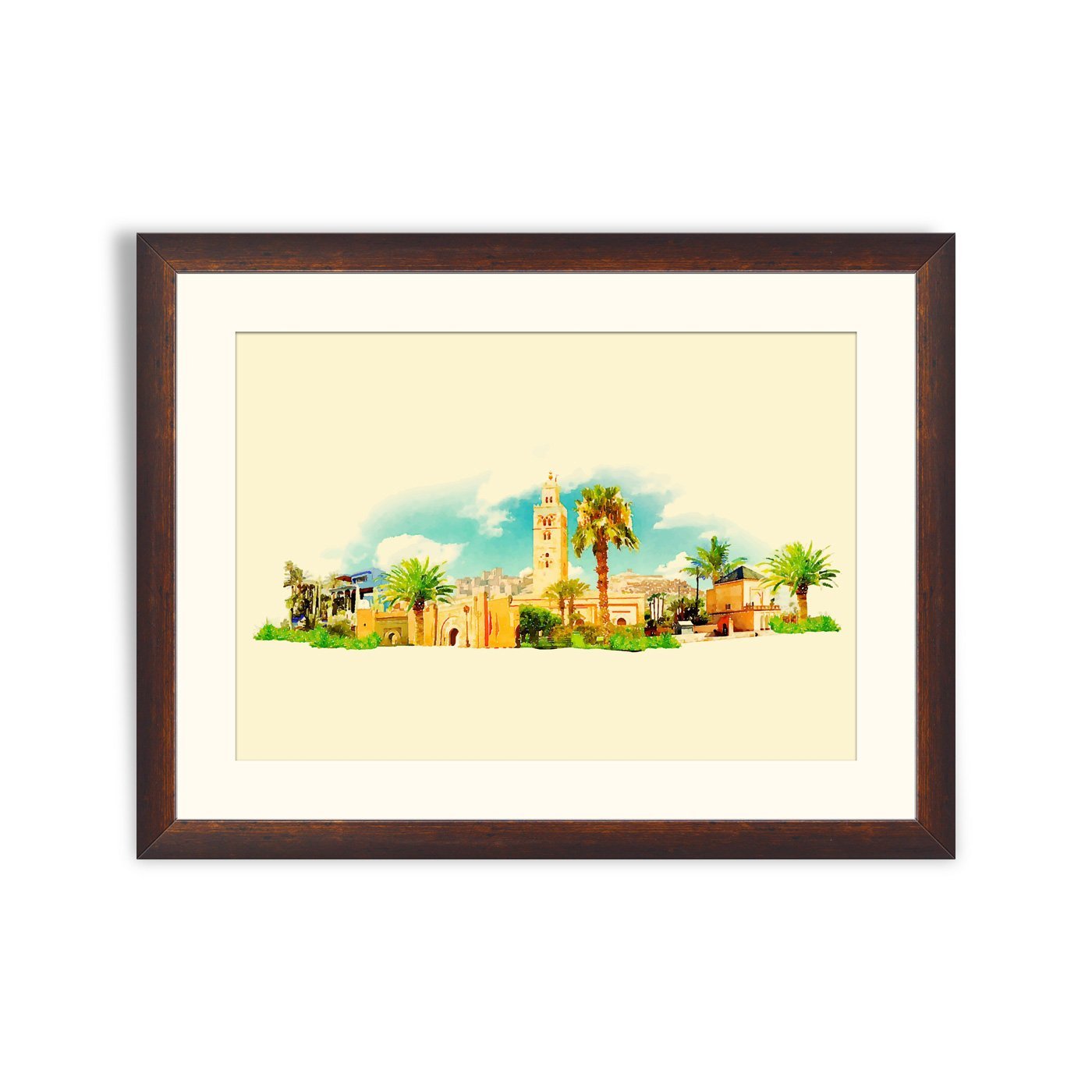 Vector watercolor MARRAKECH city illustration