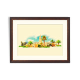 Vector watercolor MARRAKECH city illustration