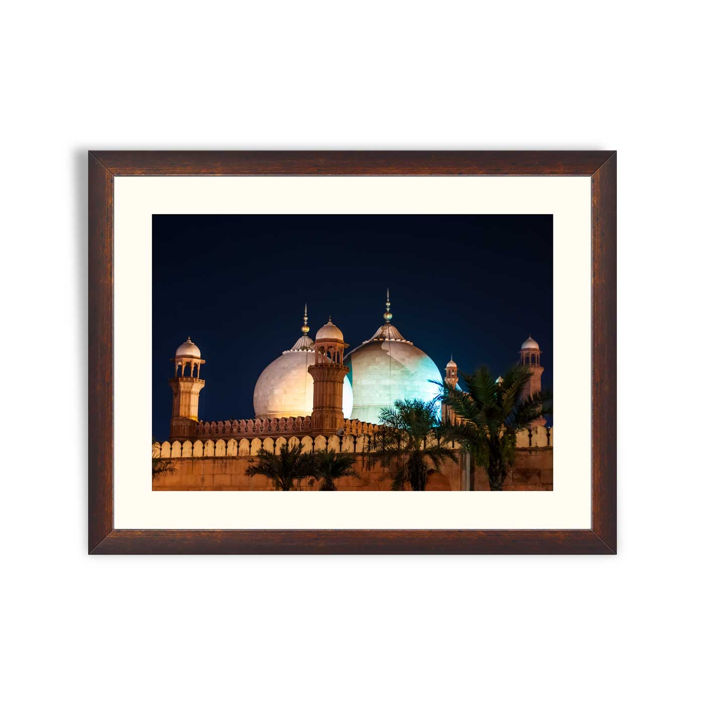 Badshahi Mosque And Lahore Fort View, Night And Sunset