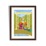 Lady on swing in Indian art style