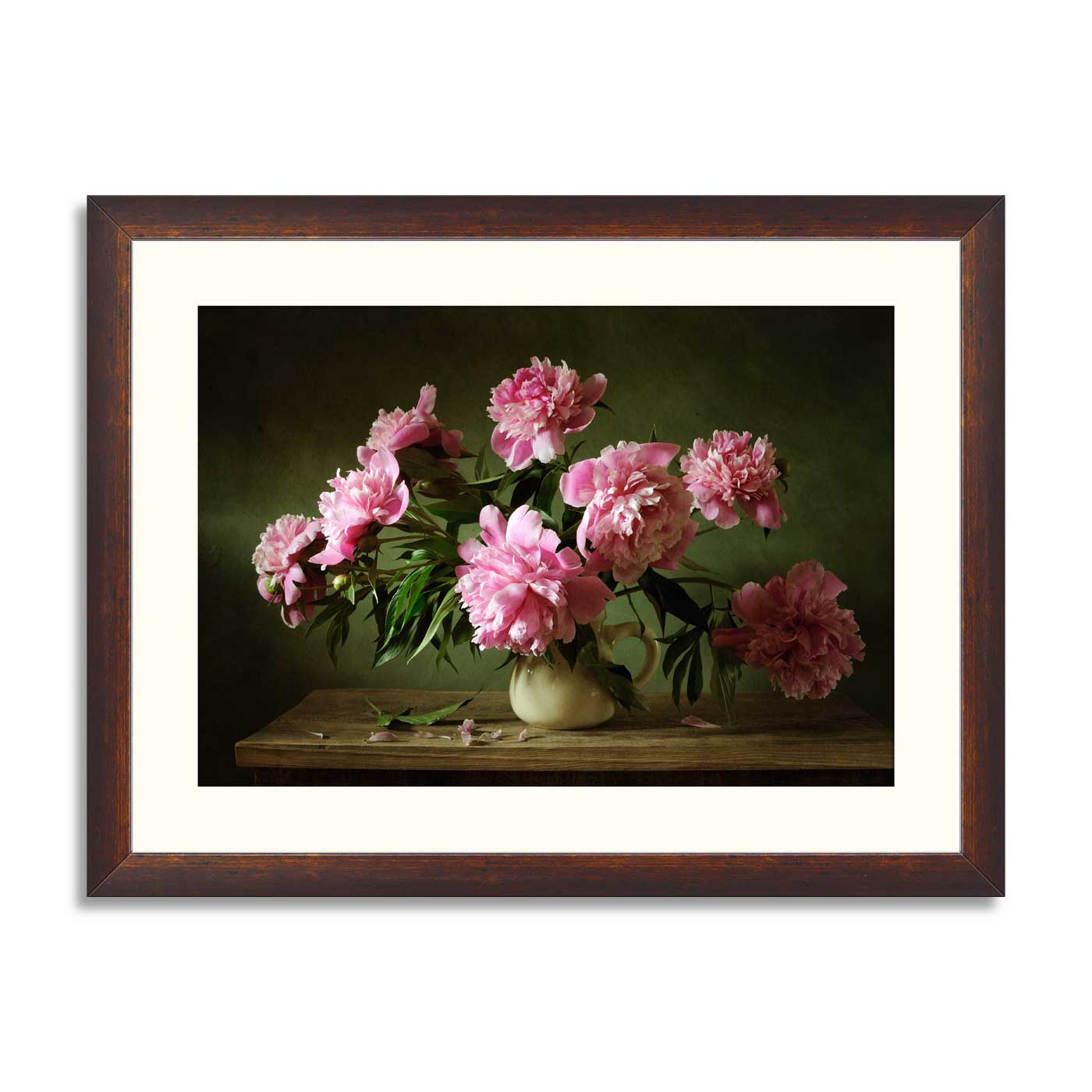 Pink peonies still life