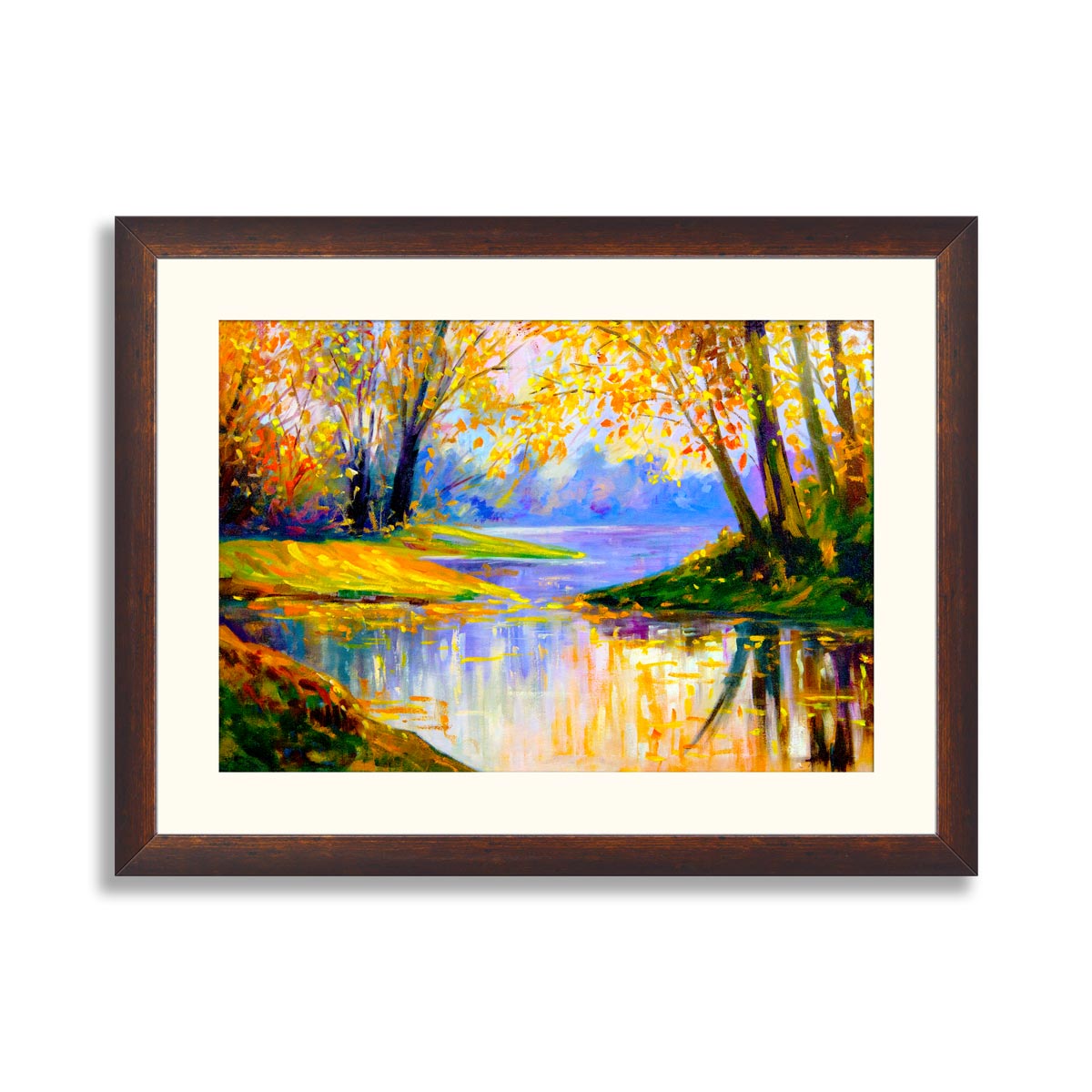 Painting of beautiful autumn forest 02