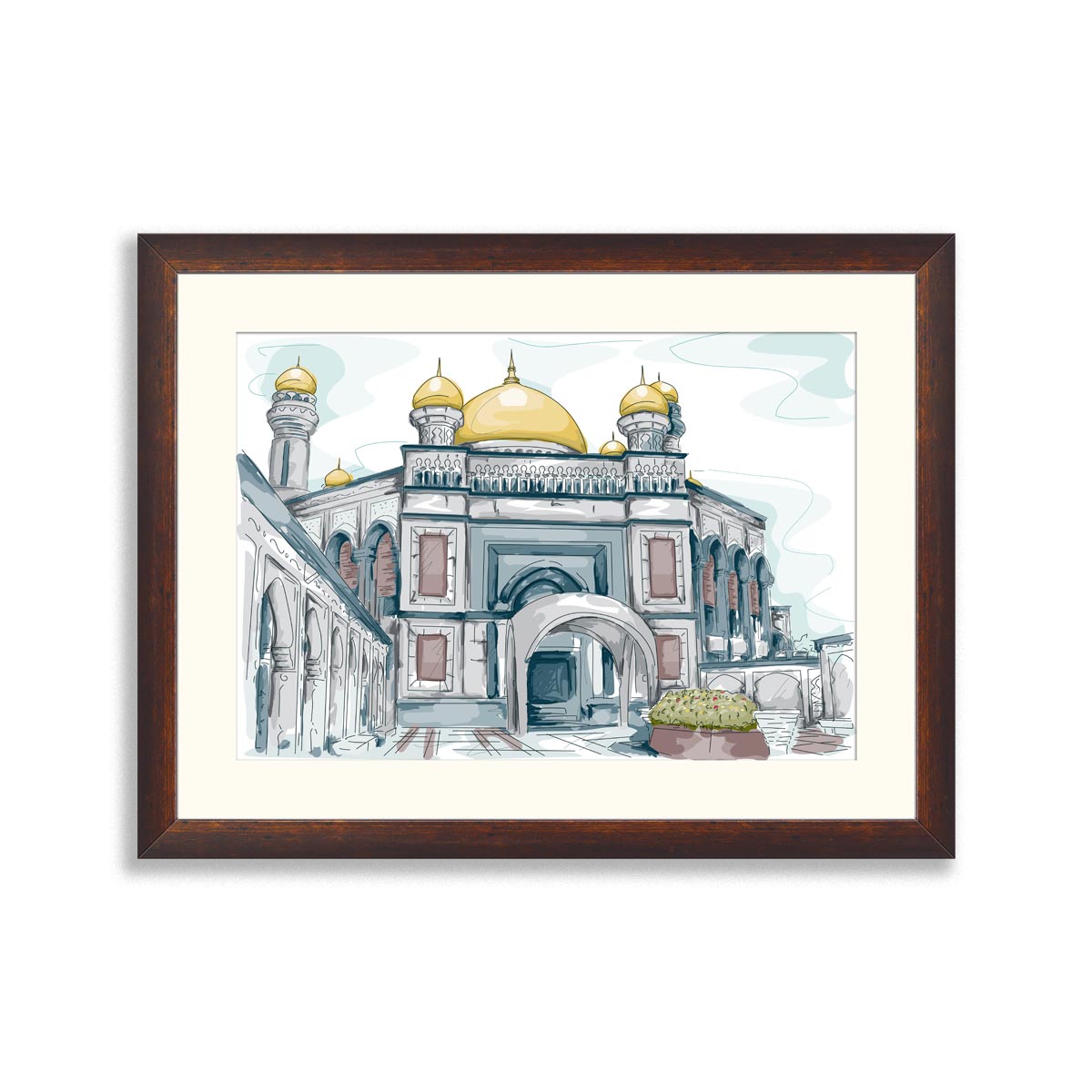 Sketch of a Mosque in Brunei