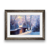 Winter landscape with the river