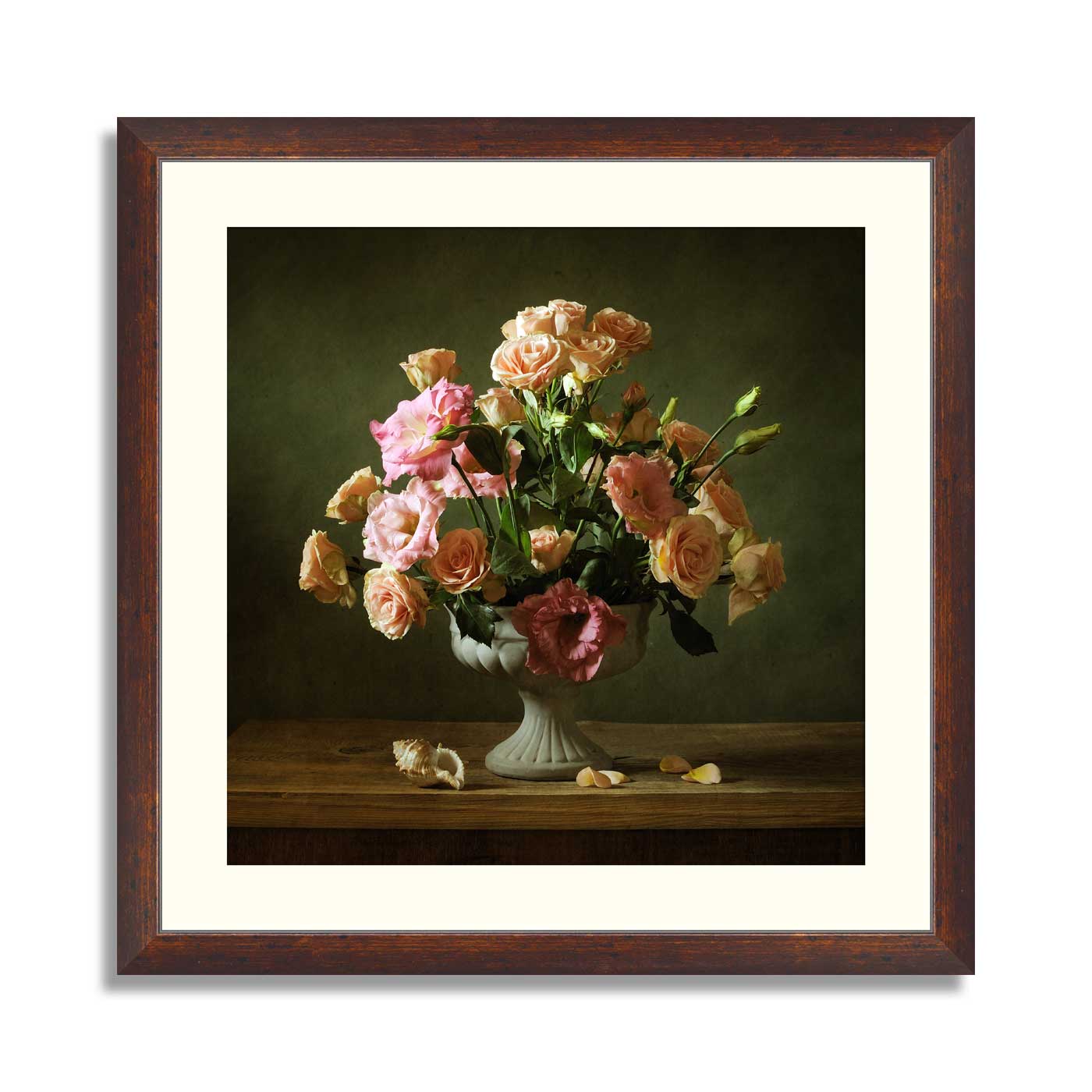 Still life with a beautiful classical bouquet of roses