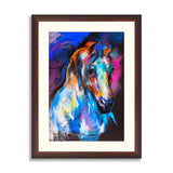 Painting of a horse on a cardboard