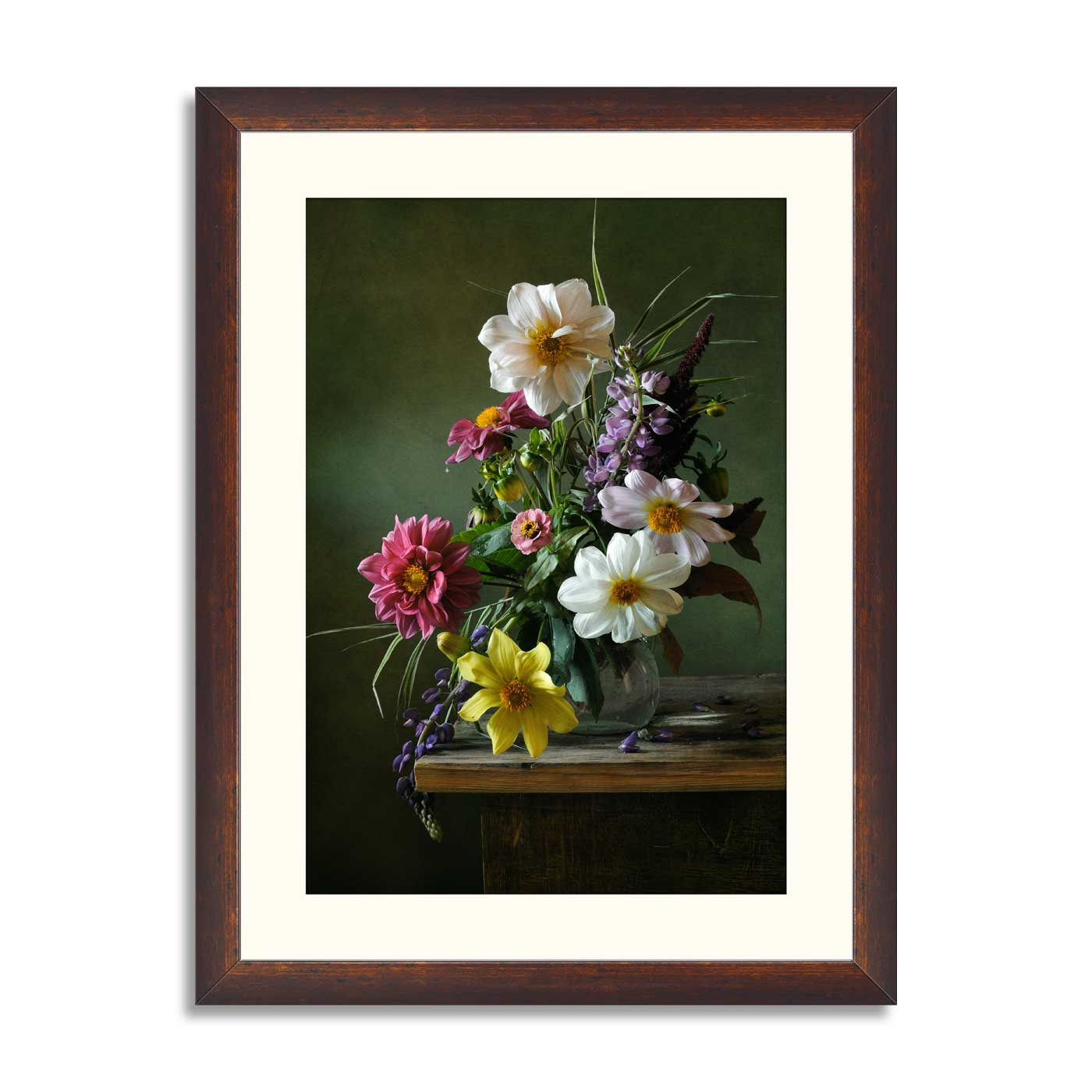 Still life with a voluptuous bunch of flowers