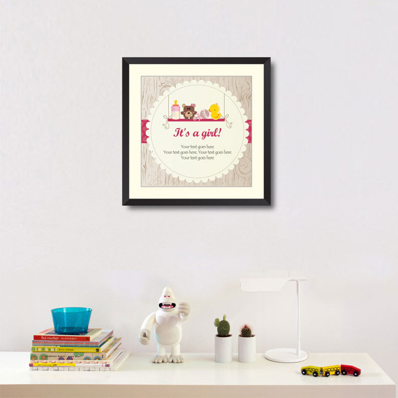 Baby girl arrival announcement card