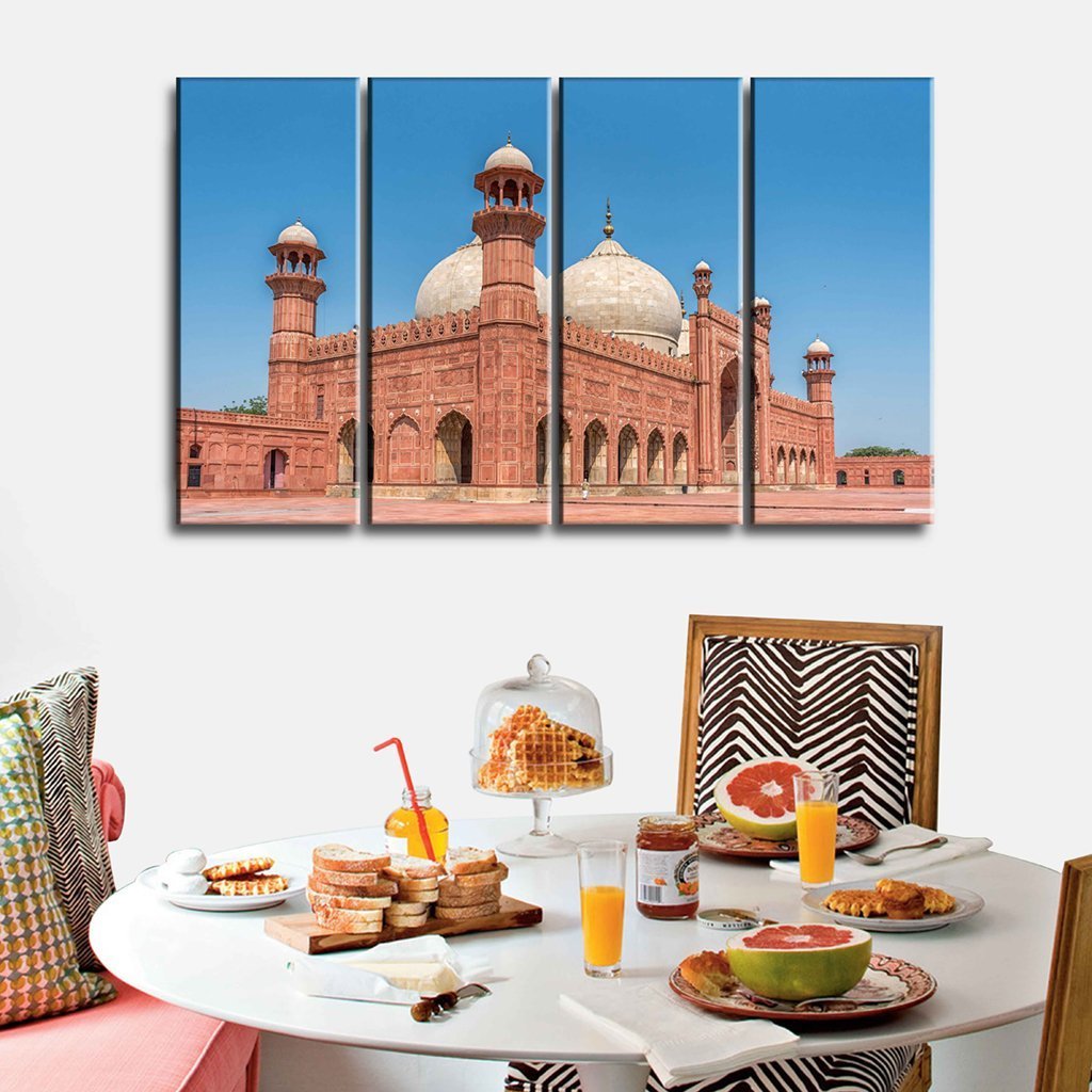 3 Panels Canvas Set Painting of Badshahi Mosque1