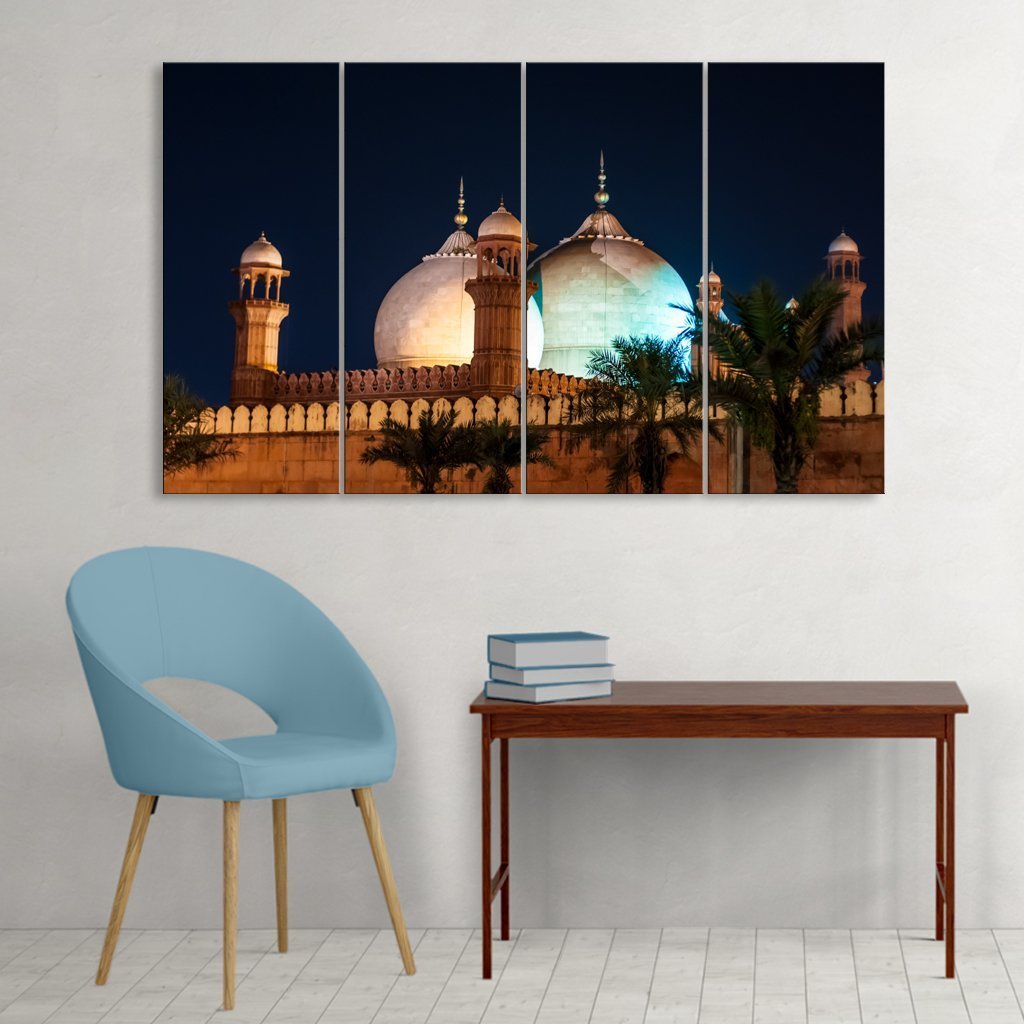 3 Panel Canvas set of Badshahi mosque and Lahore fort view