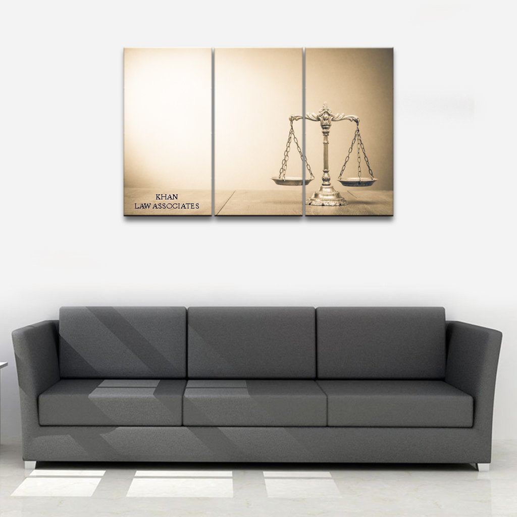 3 Panels Canvas Set Painting of Balance concept of law and justice 02