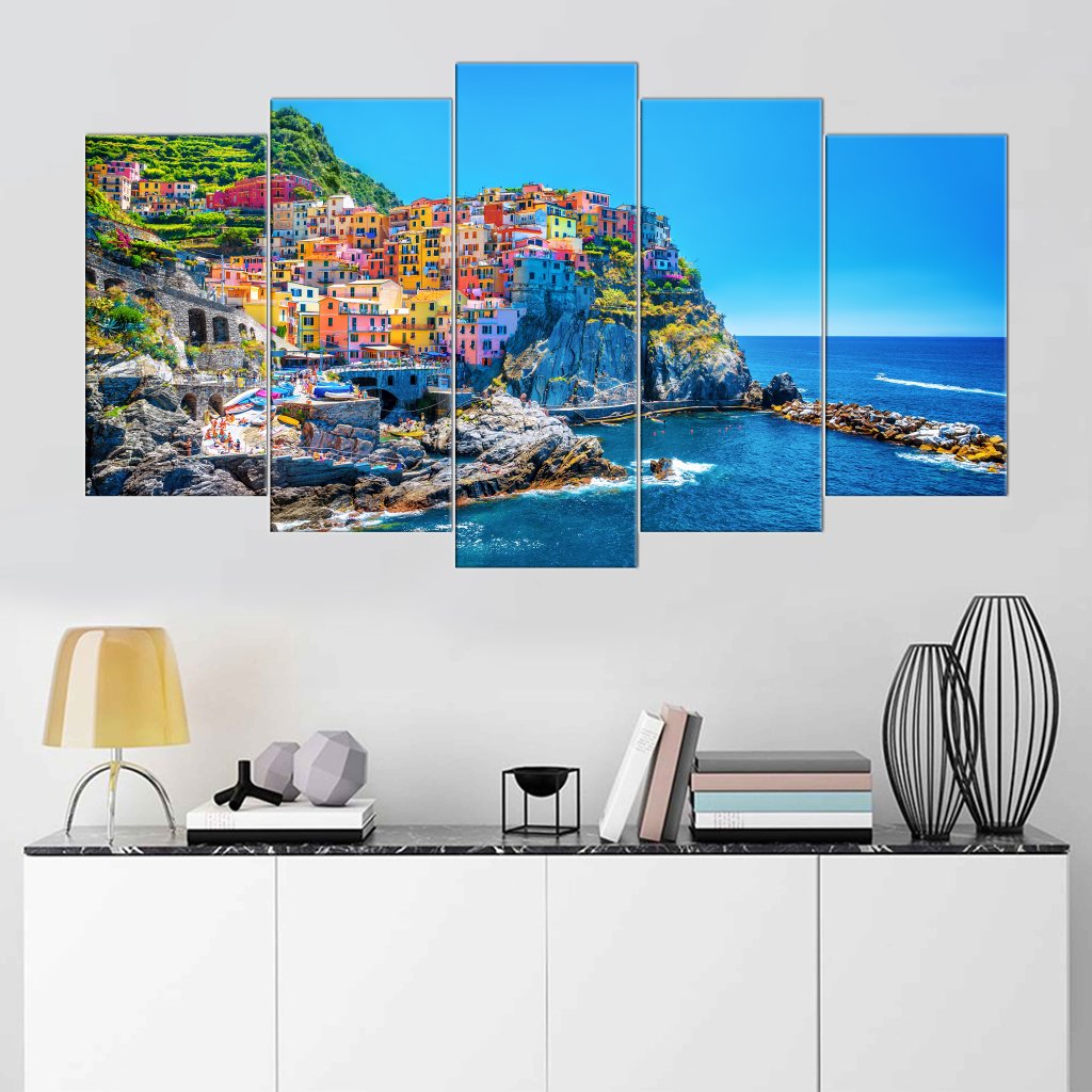 5 Panels Canvas Painting of Beautiful-Beach