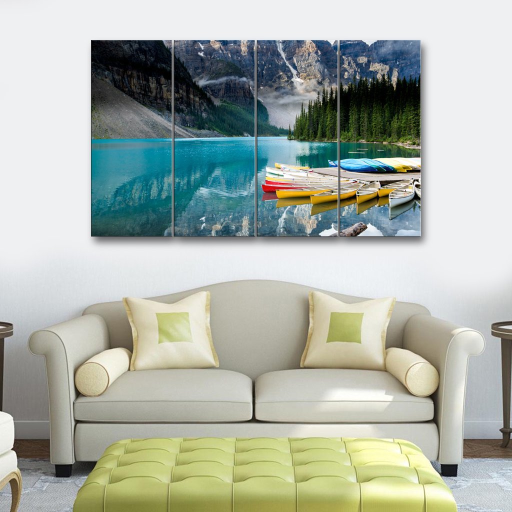 3 Panel Canvas set of Beautiful Moraine lake in Banff National park, Canada