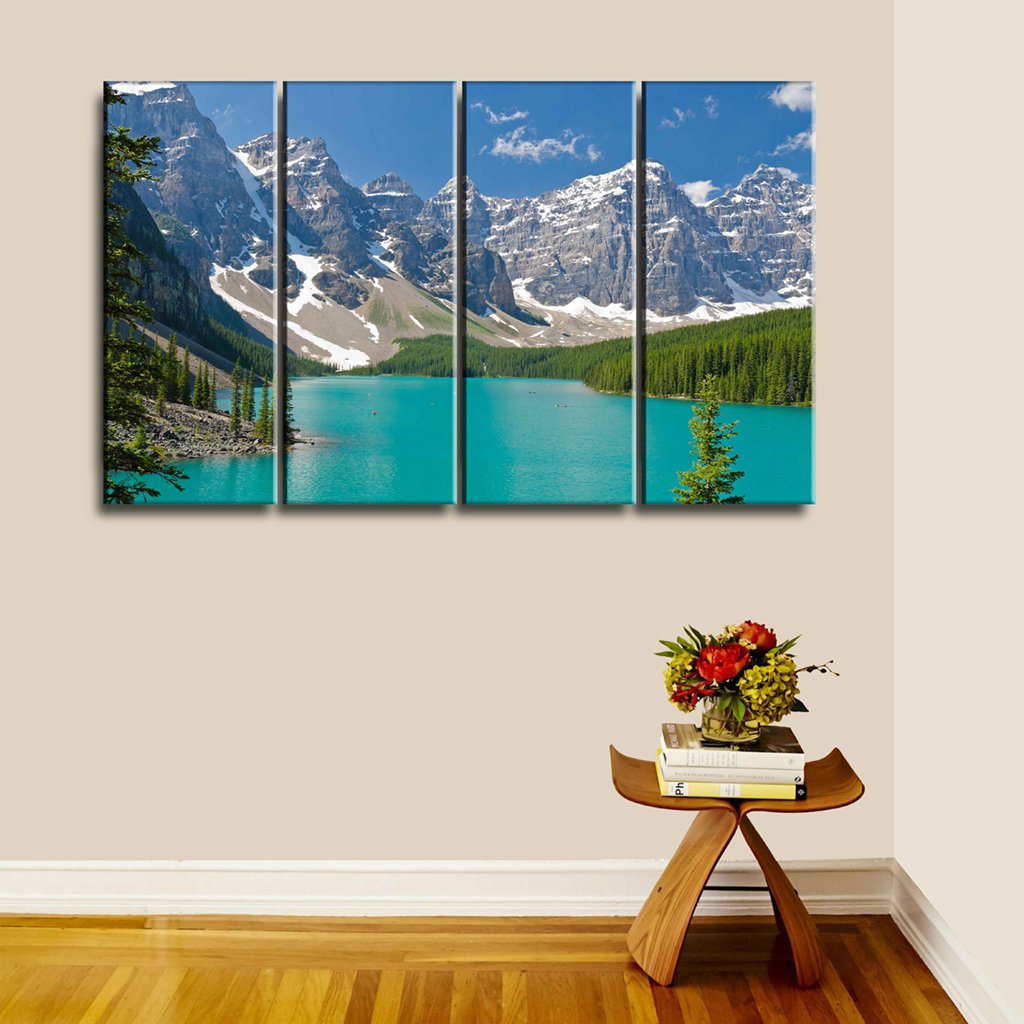 5 Panels Canvas Painting of Beautiful lake and mountains