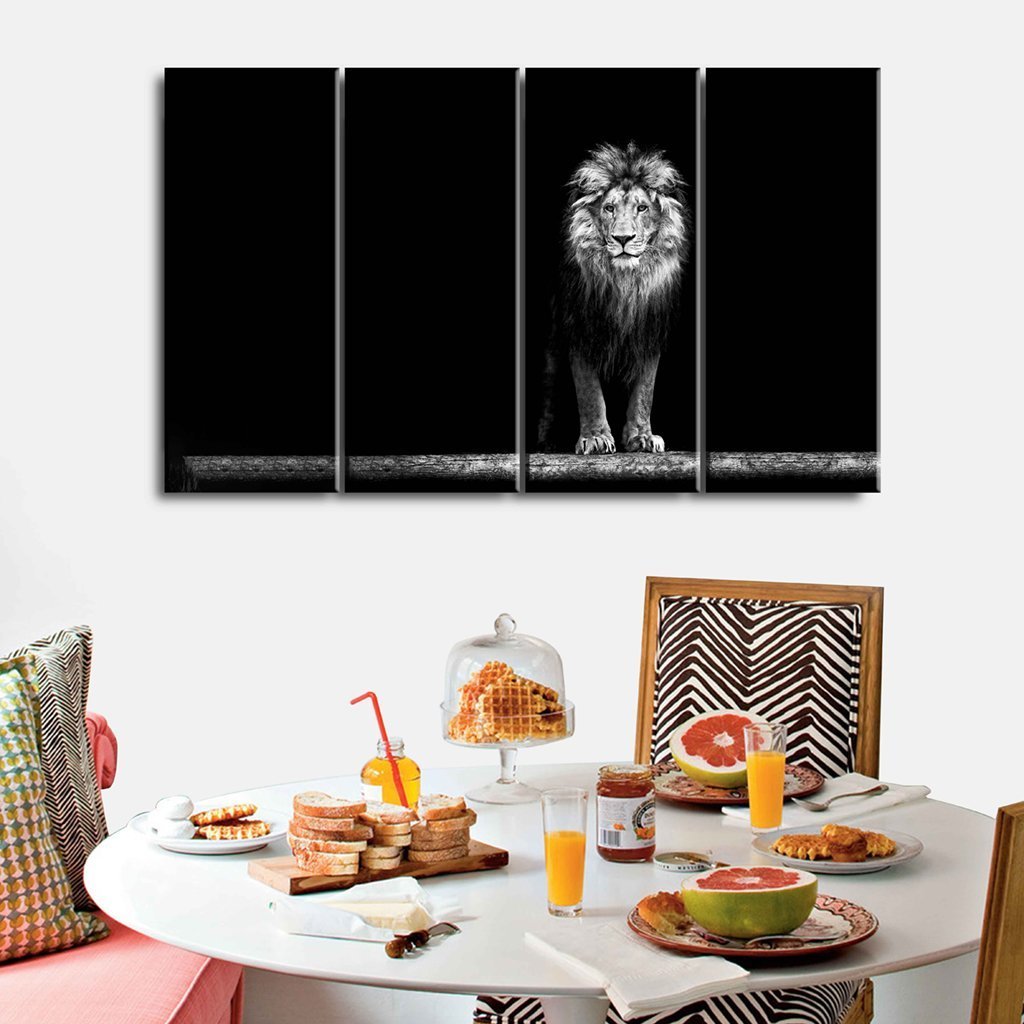 3 Panels Canvas Set Painting of Beautiful lion