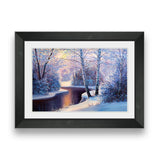 Winter landscape with the river