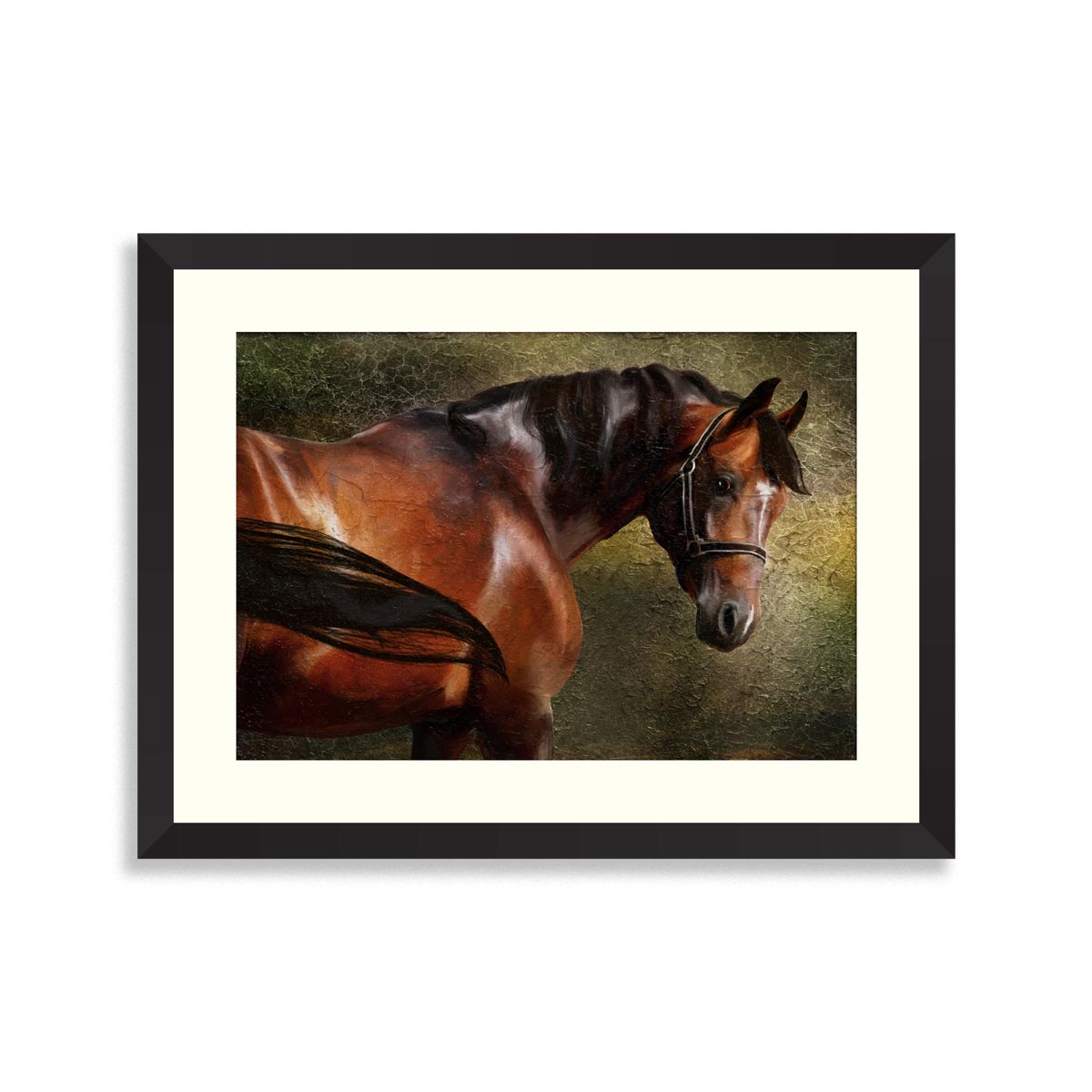 The Thoroughbred classical portrait. Simulation in old painting style