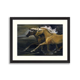 Two galloping horses