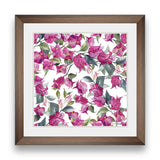 Watercolor pattern with bougainvillea flowers