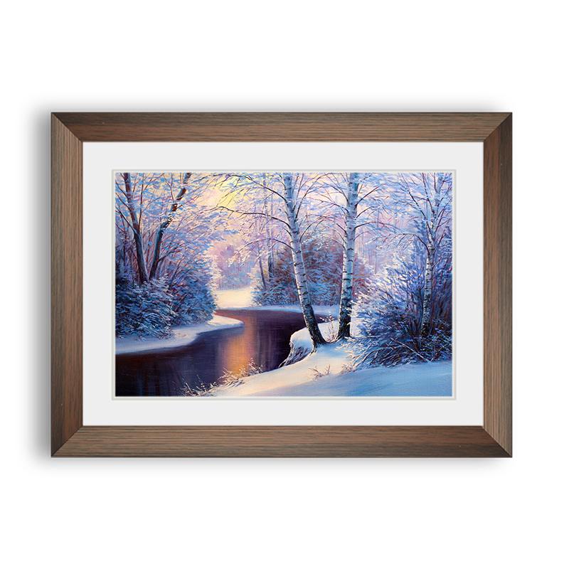 Winter landscape with the river