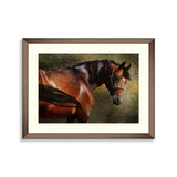 The Thoroughbred classical portrait. Simulation in old painting style