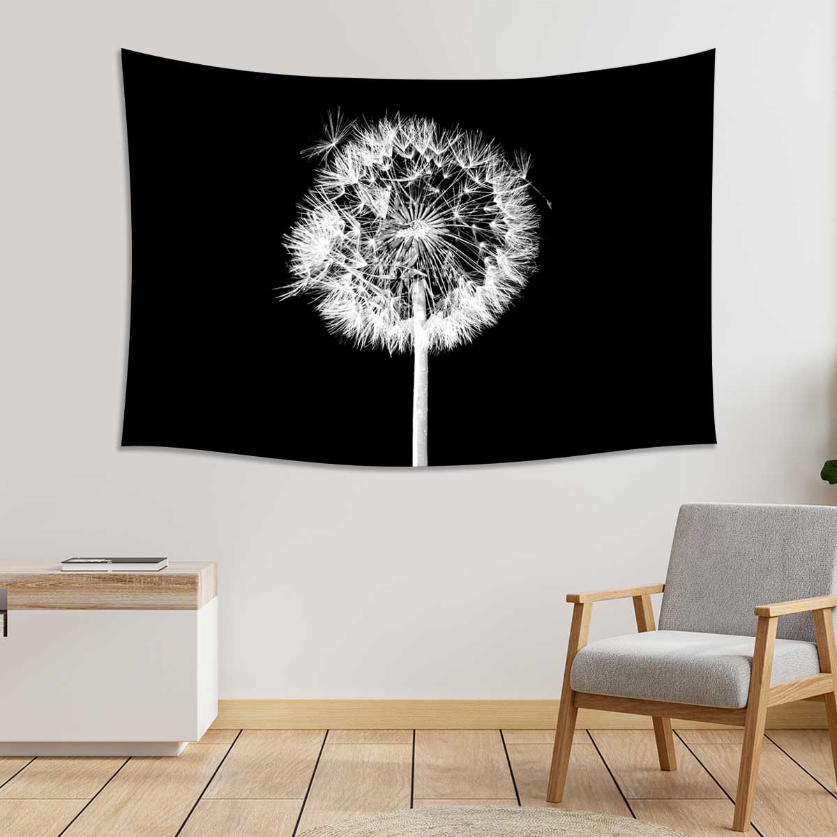 Dandelion-flower-on-black-background