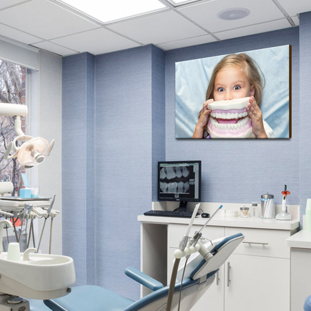 Dentist curing a child patient in the dental office in a pleasant environment