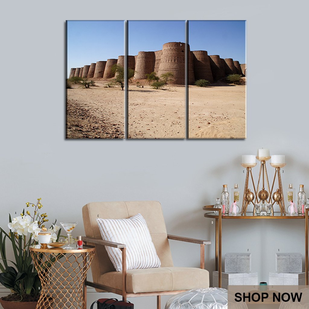 3 Panels Canvas Set of Derawar Fort