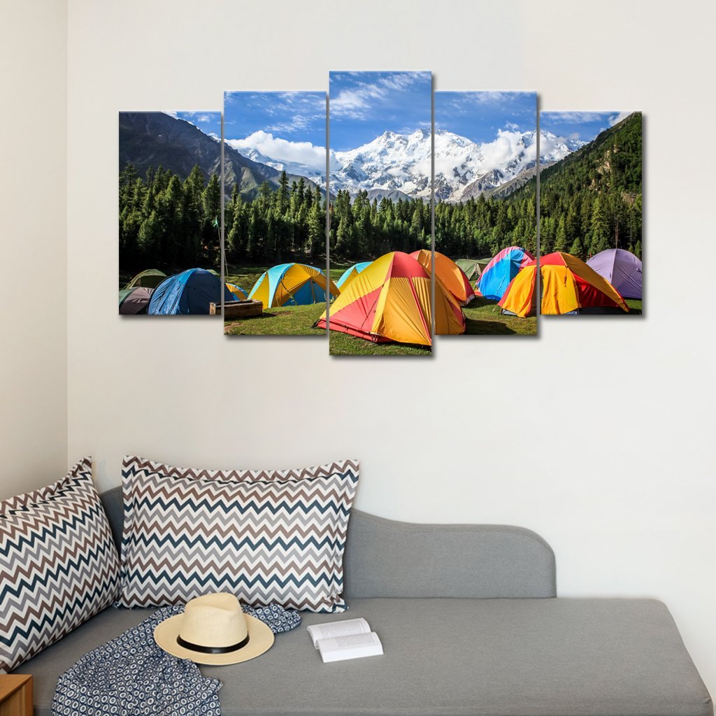 5 Panels Canvas set of Fairy Meadows  Pakistan 02