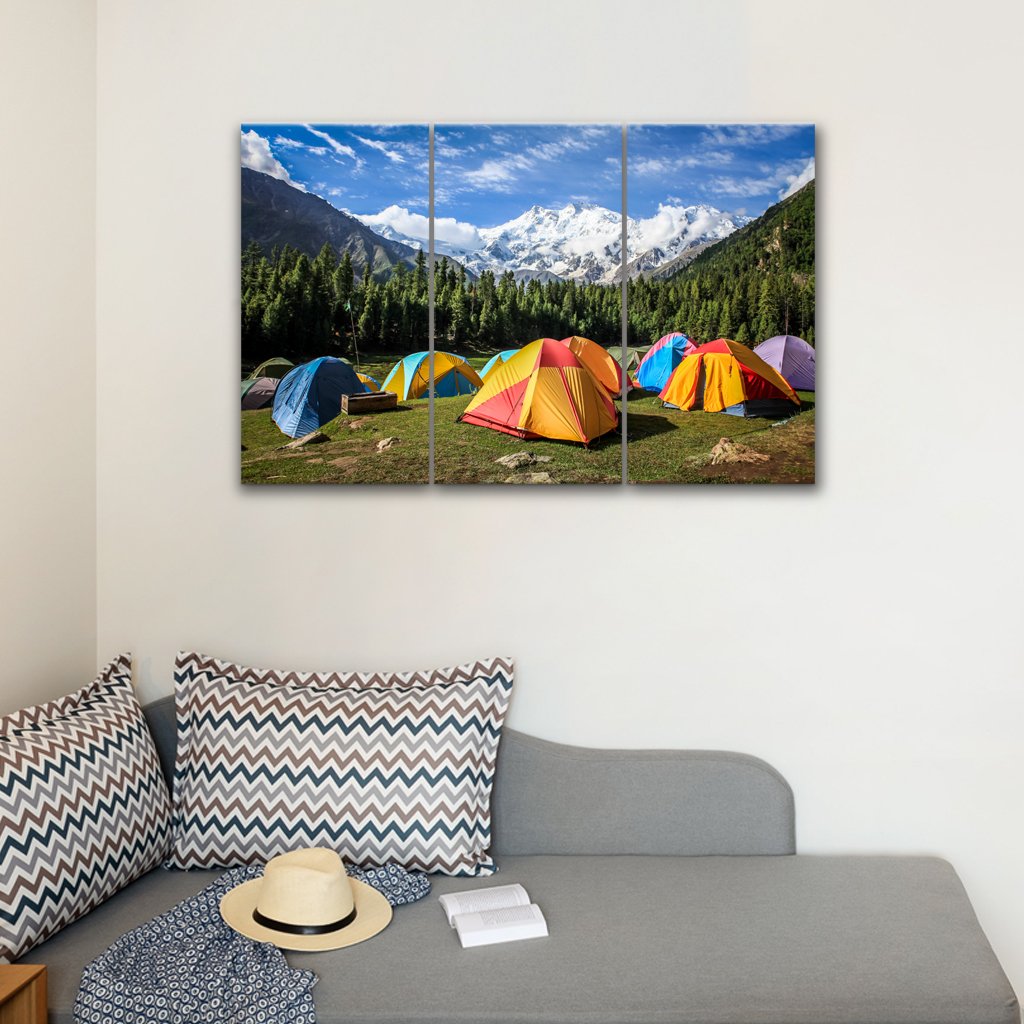 3 Panels Canvas Set of Fairy Meadows  Pakistan 02