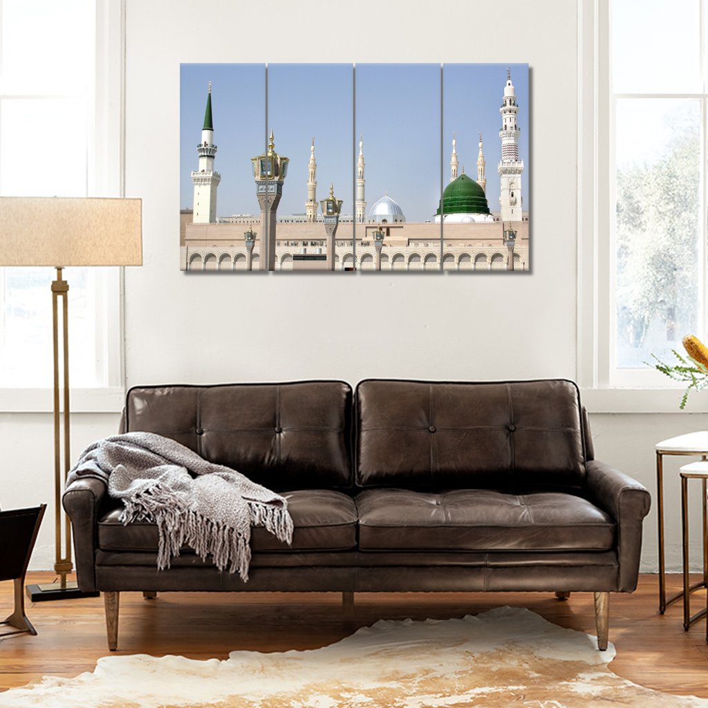 4 Panels canvas painting of Front-View-of-Masjid-Nabvi