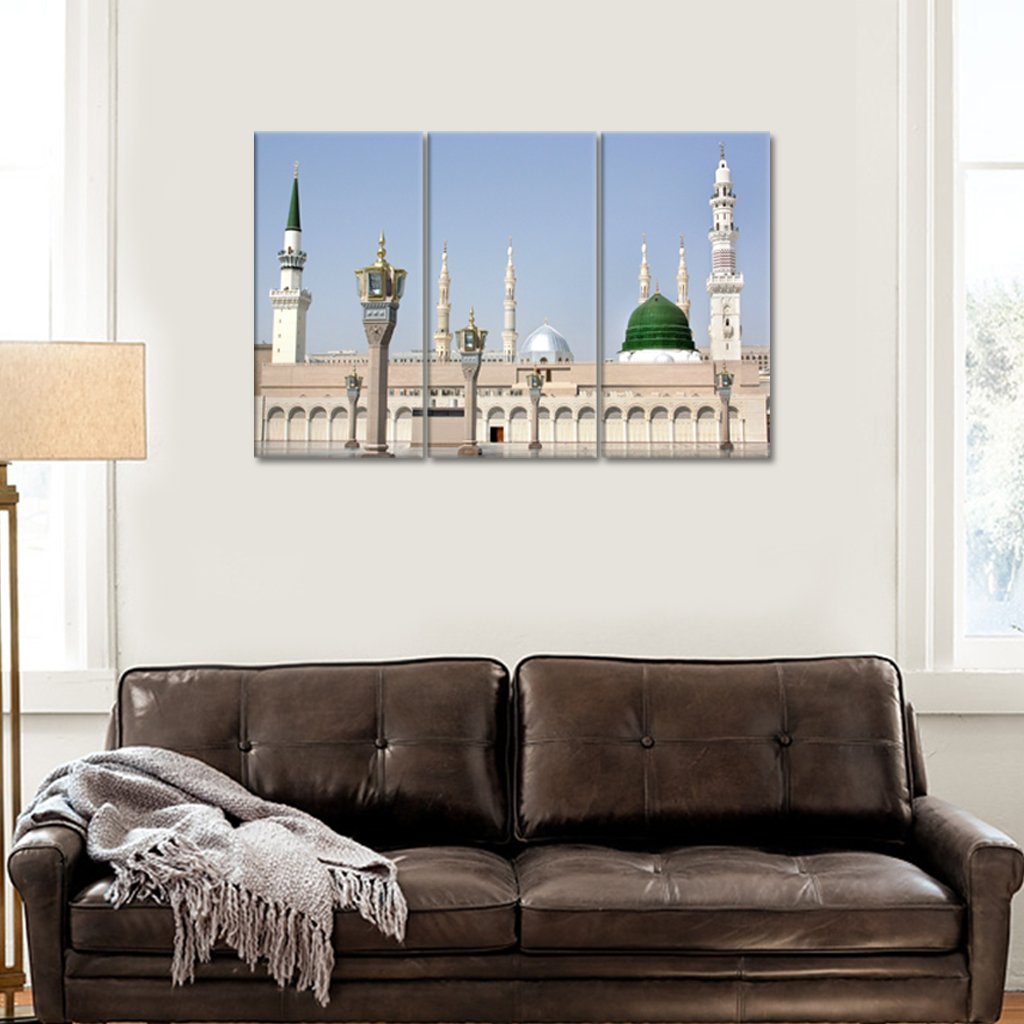 4 Panels canvas painting of Front-View-of-Masjid-Nabvi