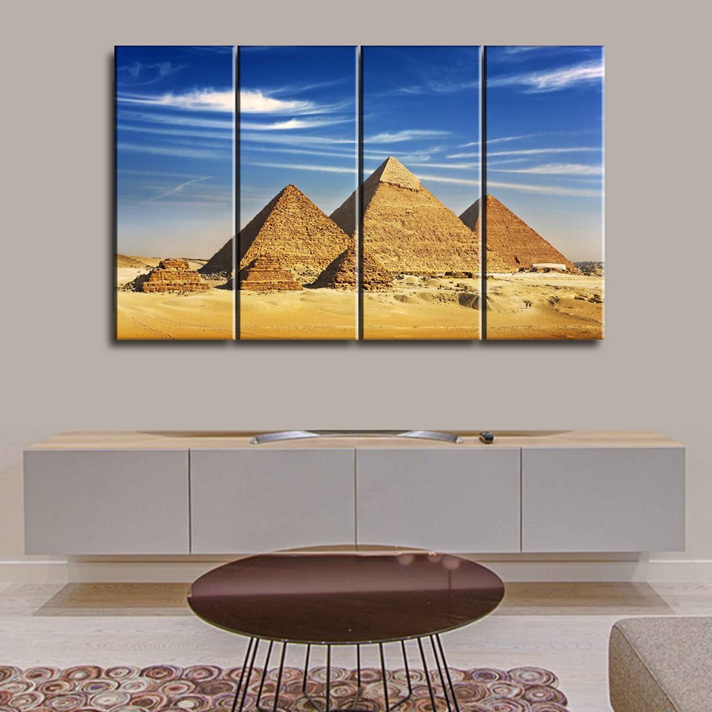 3 Panels Canvas Set painting of Giza General view of pyramids