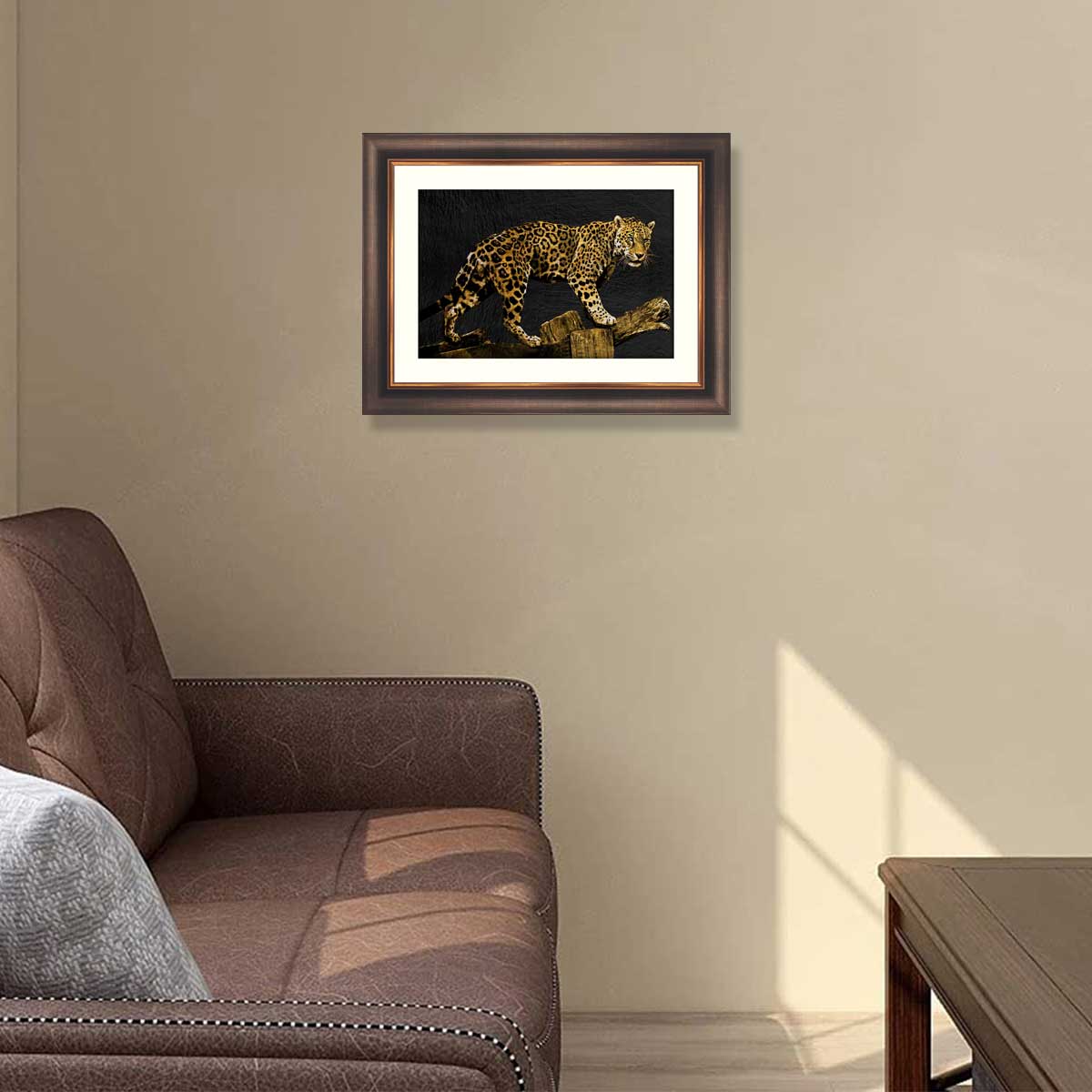 Gold abstract painting of Cheetah