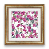 Watercolor pattern with bougainvillea flowers