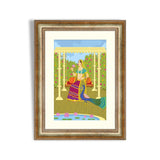 Lady on swing in Indian art style