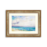 Watercolor seascape original painting colorful of sea view