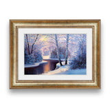 Winter landscape with the river