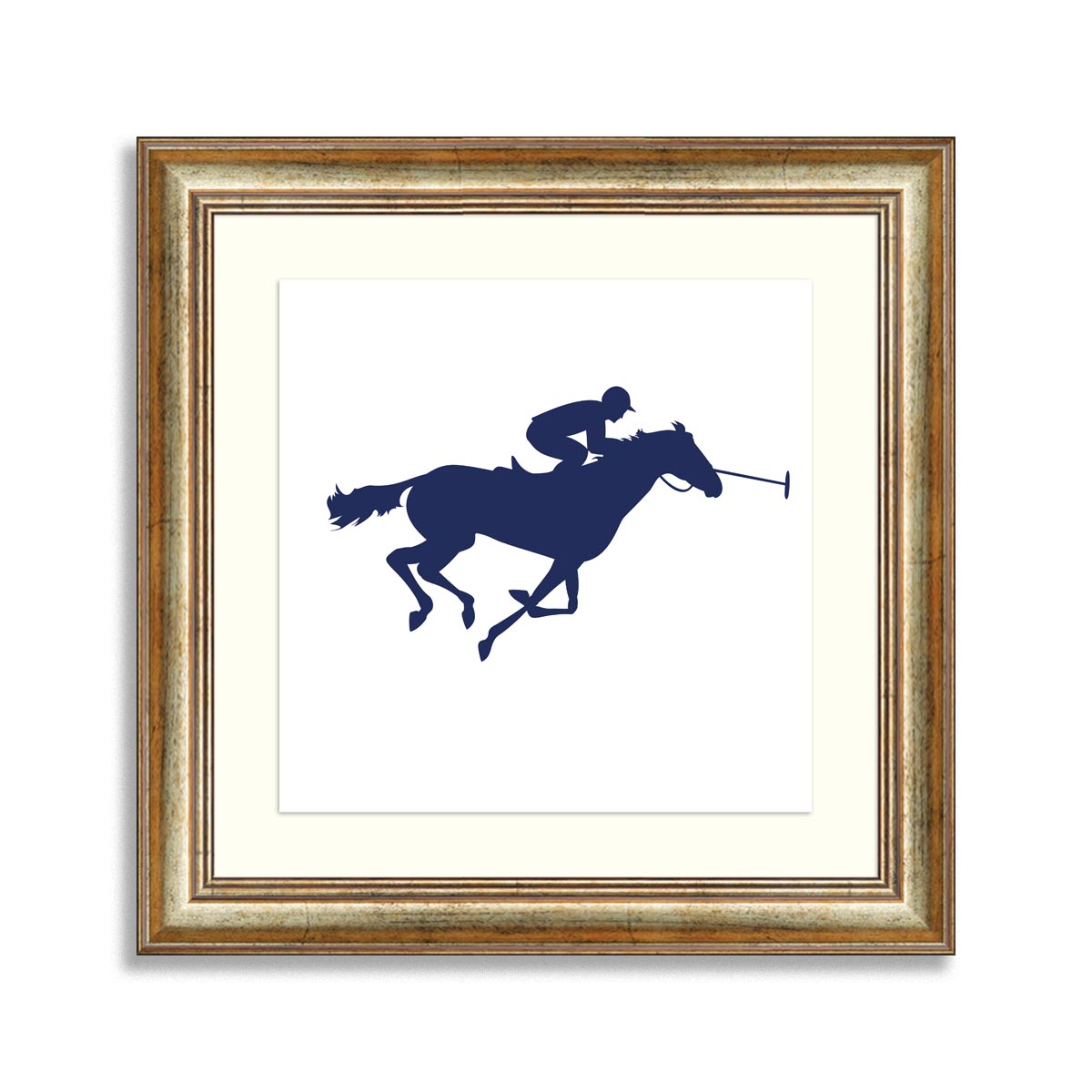 Polo player on isolated background