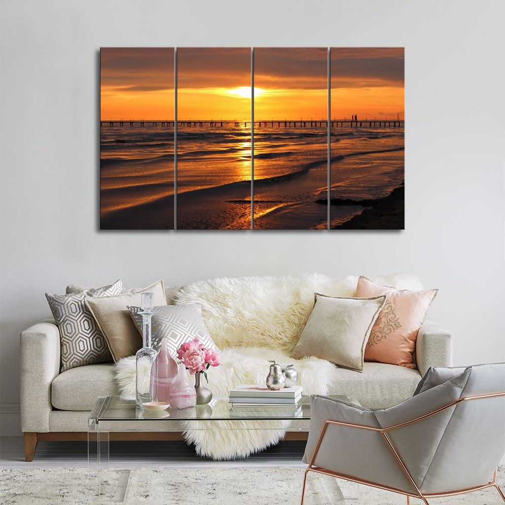 3 Panel Canvas set of Golden natural sea sunset view